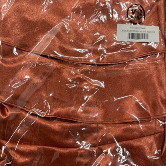 NWT Lulus Pure Happiness Rust Orange Satin Off-the-Shoulder Maxi Dress - Picture 5 of 8